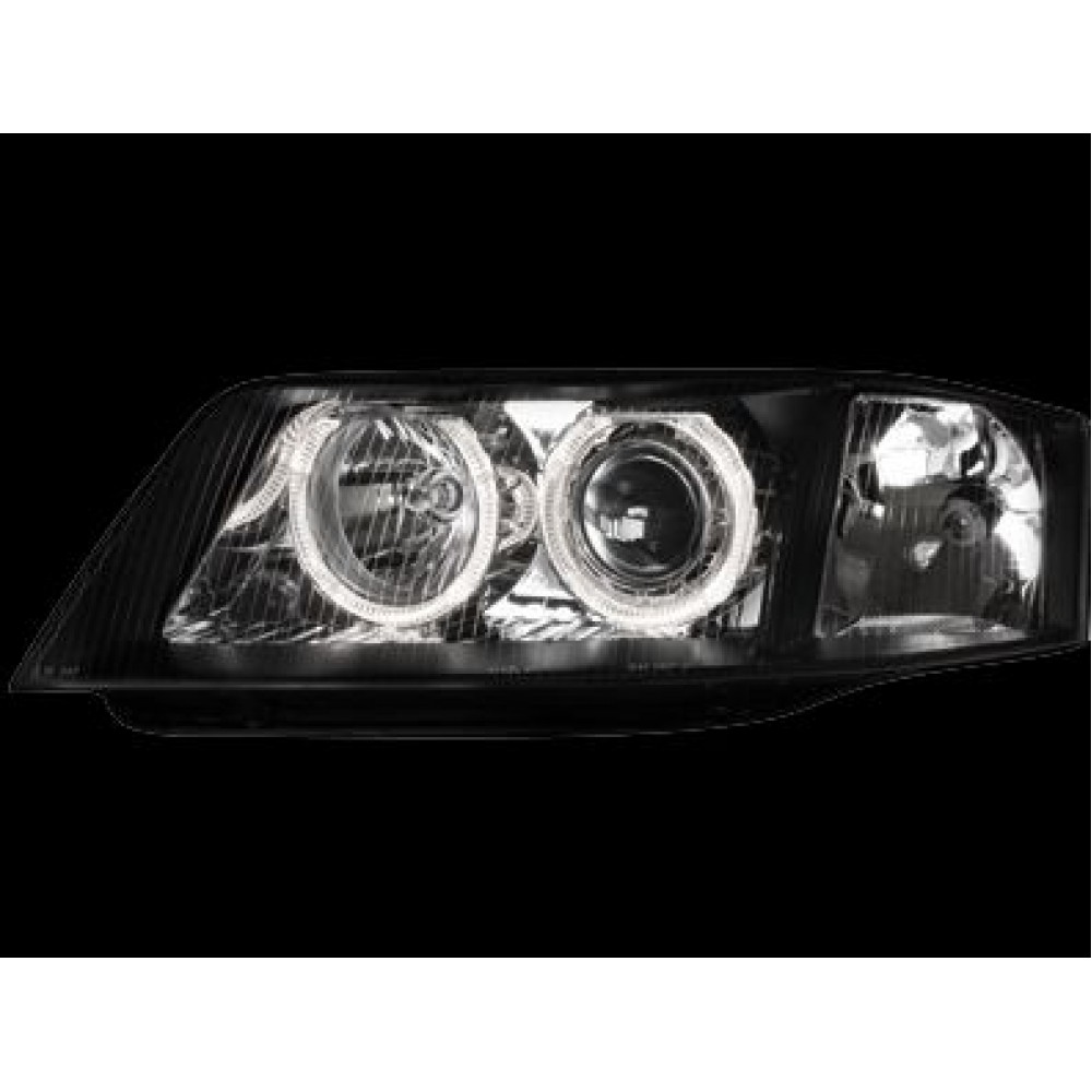 Кристални фарове  AUDI A6 (2001-2003) за фабричен ксенон - черни