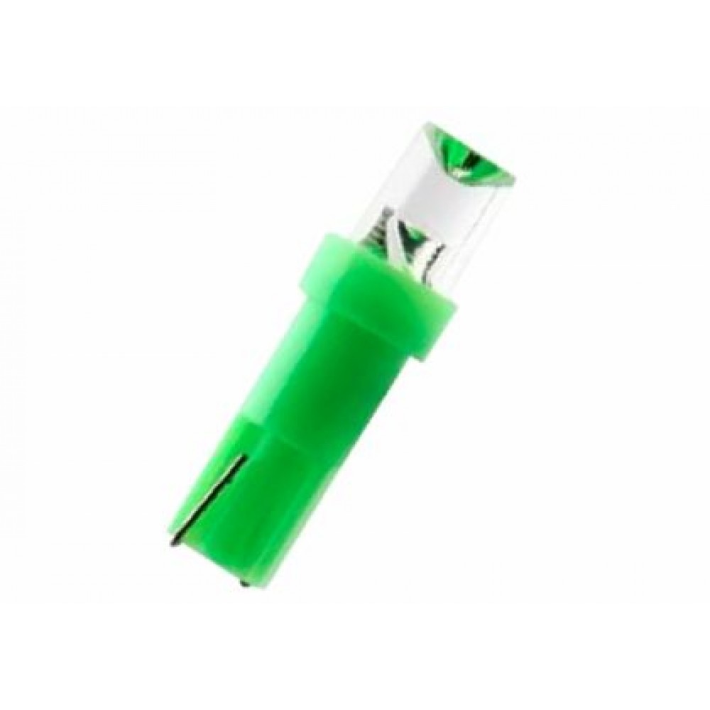 Лед крушки тип T5 12V/1,2W зелен