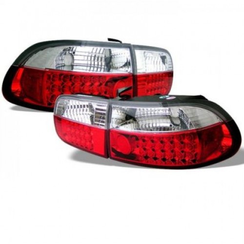 Диодни стопове за HONDA CIVIC (1991-1995) 2D / 4D - Червен Хром 
