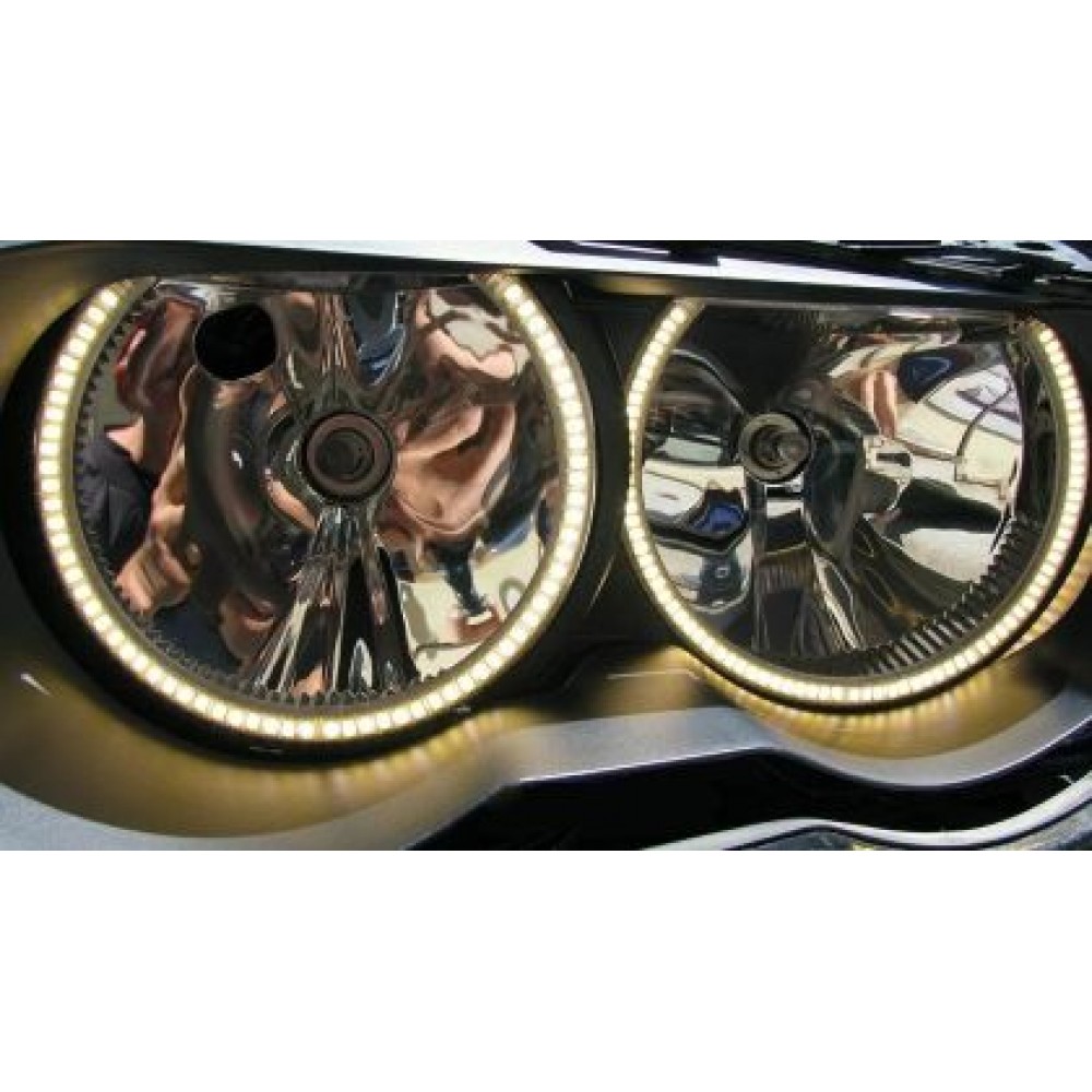 Ангелски Очи Диодни за BMW E46 седан, комби (1998-2005) / купе (1998-2003) с 60 диода - Бял цвят