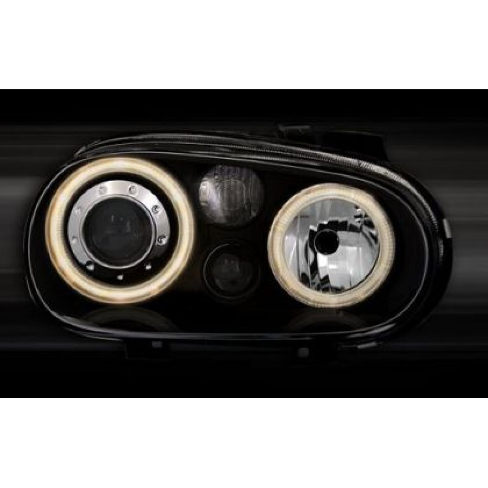 Кристални фарове  Angel Eyes GOLF IV R32  - черни
