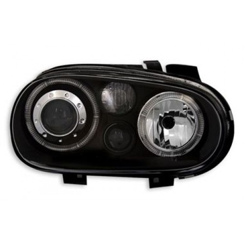 Кристални фарове  Angel Eyes GOLF IV R32  - черни