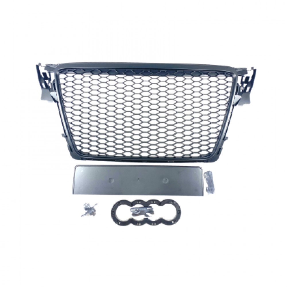 Решетка без емблема за Audi A4 B8 (2008-2011) - RS Look - Черна
