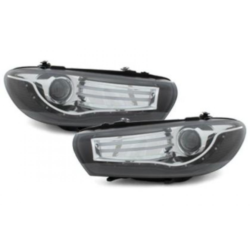 Кристални фарове с диоди VW SCIROCCO  (2008+) - черни