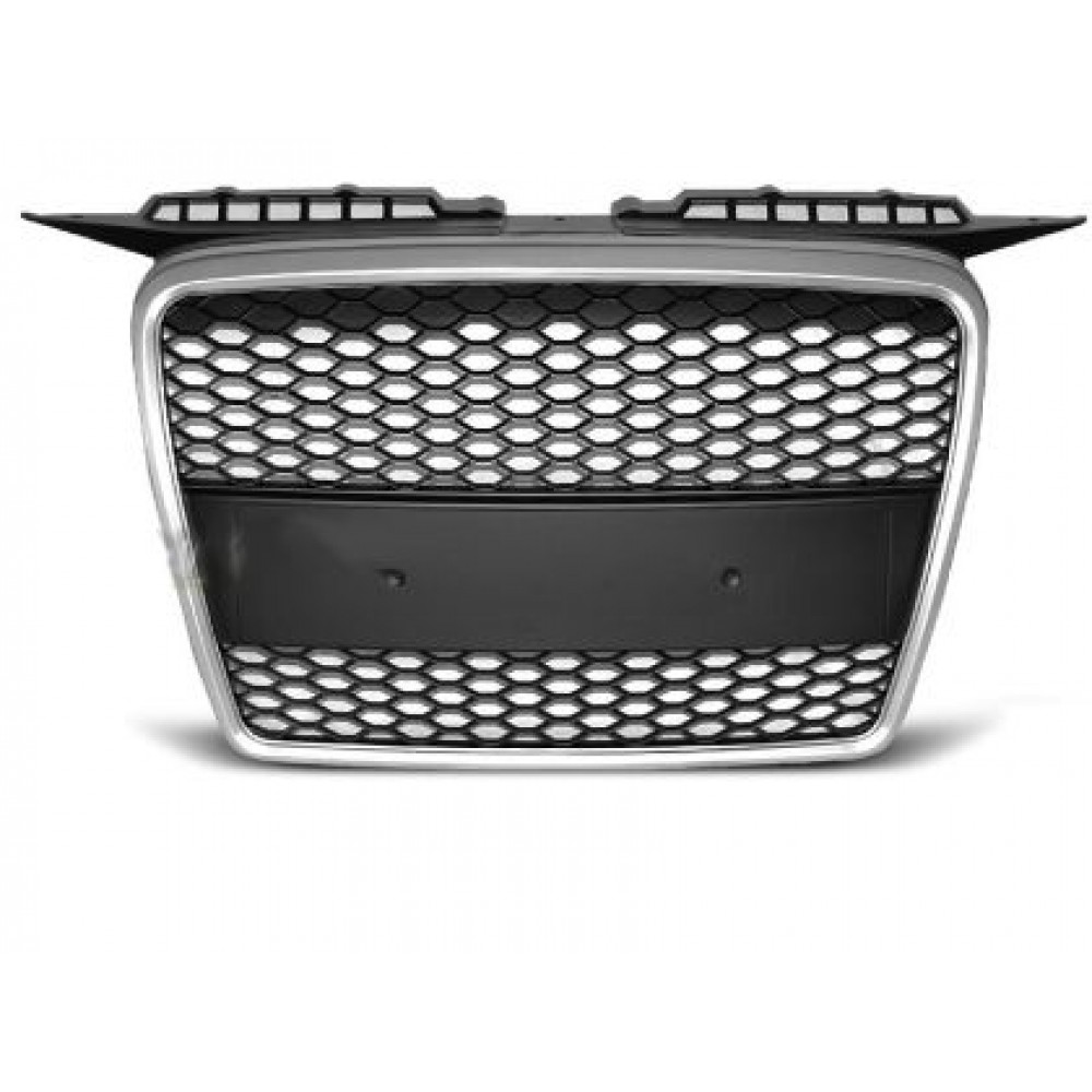 Решетка с поставка за емблема за AUDI A3 (2003-2008) - RS-Look silver