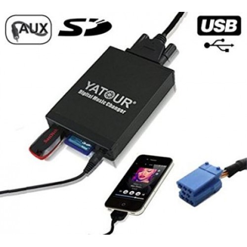 USB / MP3 audio inteface за VW GOLF 4, BORA, PASSAT, POLO, T5, SHARAN, BEETLE / AUDI A2, A3, A4, A6, A8, TT / SEAT Alhambra, Arosa, Cordoba, Ibiza, Leon, Toledo  / Skoda Fabia, Octavia, Superb - с 8 пинов порт