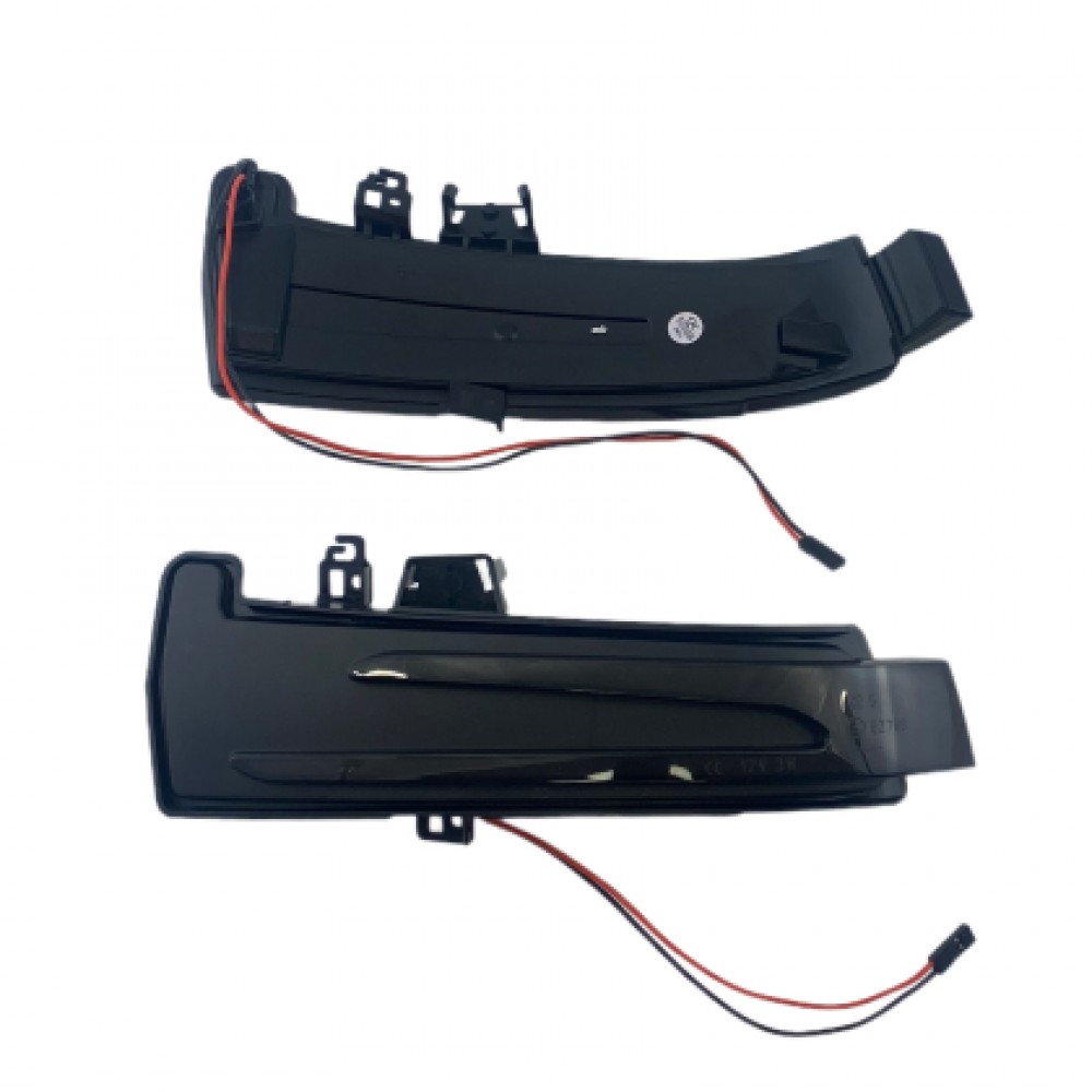 Диодни мигачи за странични огледала за Mercedes A-class W176, B-Class W246, E-Class W212, C-Class W204, CLA, GLA X156, GLK X204, S-Class W221 (2009-2013), CLS W218 (2010-2018) - опушени с бягащ мигач
