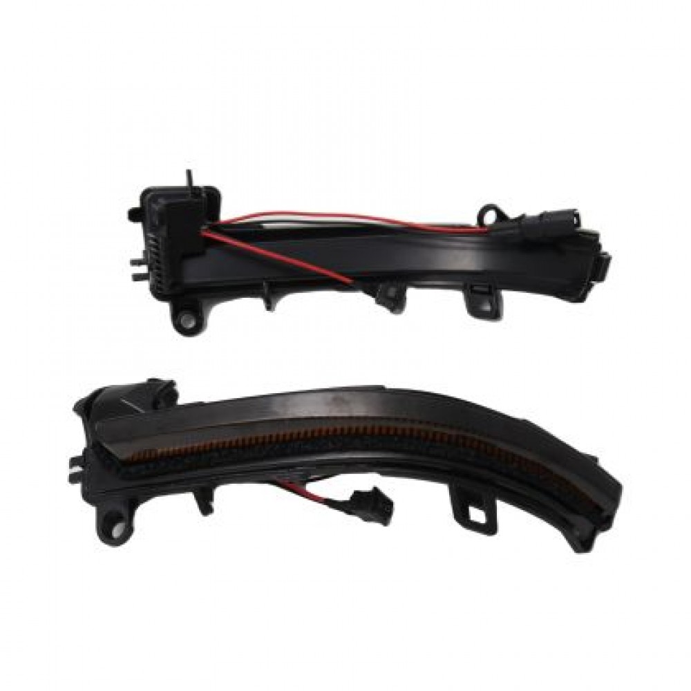 Диодни мигачи за странични огледала за BMW i3, X1 E84, E90, F20, F21, F22, F23, F30, F31, F34, F32, F33, F10, F11, F07, F01, D02, D04 (2011-2019) - опушени с бягащ мигач