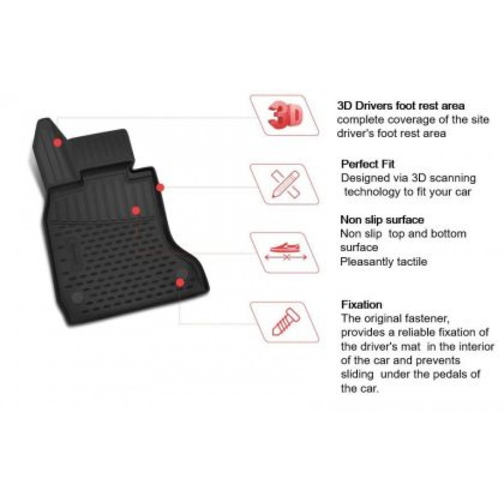 3D Гумени стелки за Alfa Romeo 159 (2005-2011) бежови 4pcs.