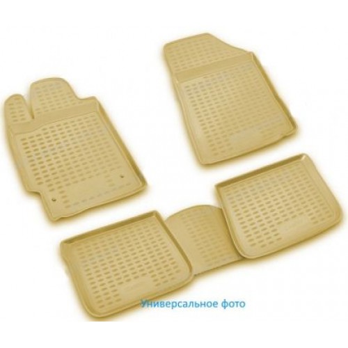 3D Гумени стелки за Audi A8 (2002-2009) long base, бежови 4pcs.