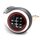 Топка за скоростен лост за VW Golf 5 / 6 / 7 / Scirocco / Jetta / Eos с 5 скорости - черна / силвър