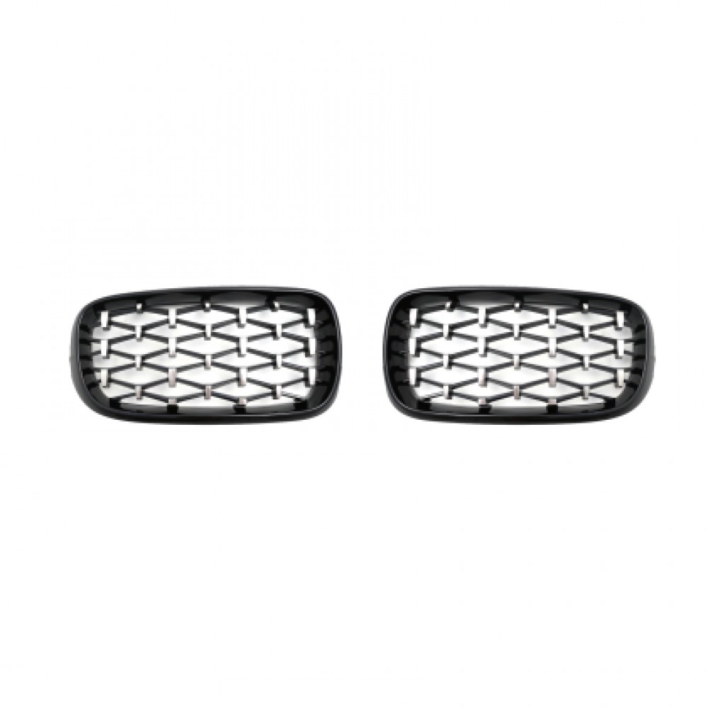 Решетки за BMW X5 F15 / X6 F16 (2013+) - Гланц - Diamond design - хром / черно
