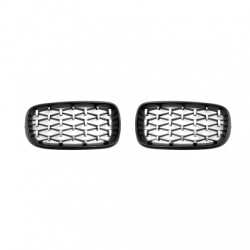 Решетки за BMW X5 F15 / X6 F16 (2013+) - Гланц - Diamond design - хром / черно