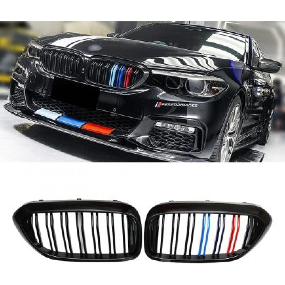 Решетки за BMW F10 / F11  (2010+) - двойни с три цвята