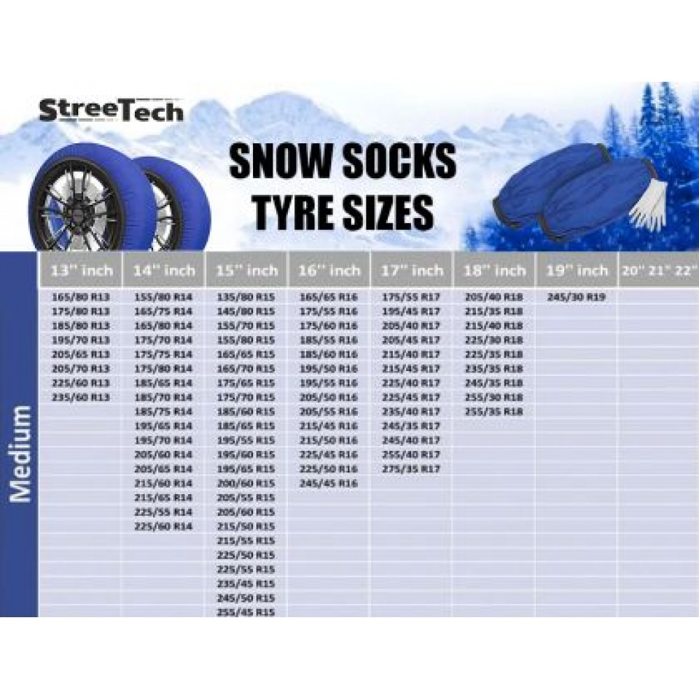 Текстилни вериги за сняг Streetech - син цвят - размер M - 2бр.