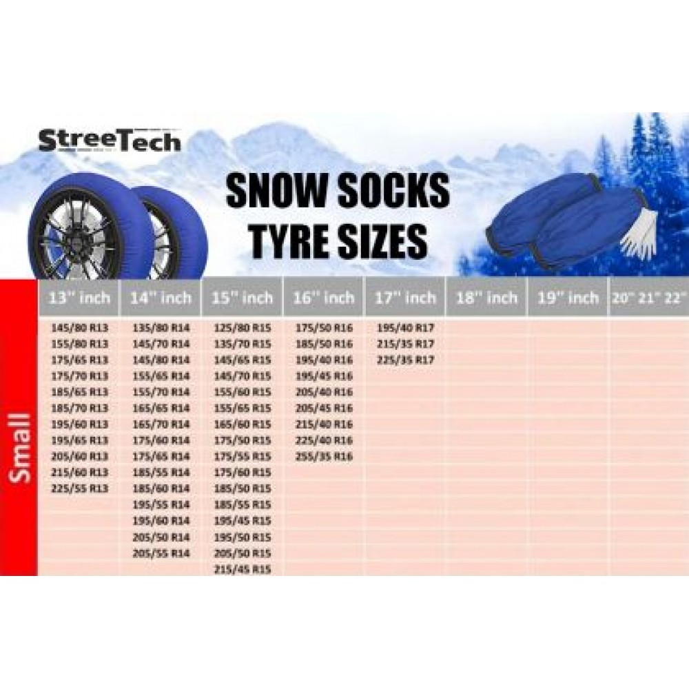 Текстилни вериги за сняг Streetech - син цвят - размер S - 2бр.