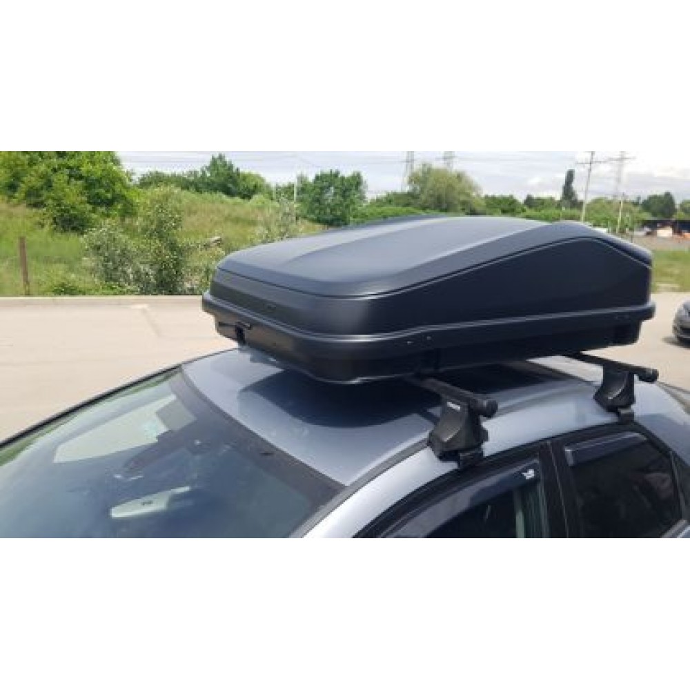 Автобокс Junior Easy 145x94x40cm с 85 mm крепежи, с ключ, 420 литра - черен