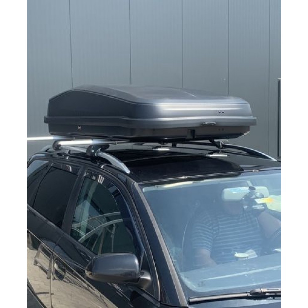 Автобокс Junior Easy 180x94x39cm с 85 mm крепежи, с ключ, 530 литра - черен