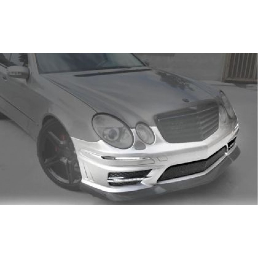Предна броня за Mercedes W211 E-Class (2006-2009) - AMG Design с LED светлини