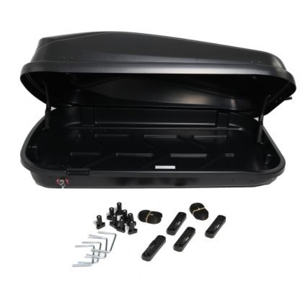 Автобокс Junior Easy 132x78x36cm с 85 mm крепежи, с ключ, 320 литра - черен гланц