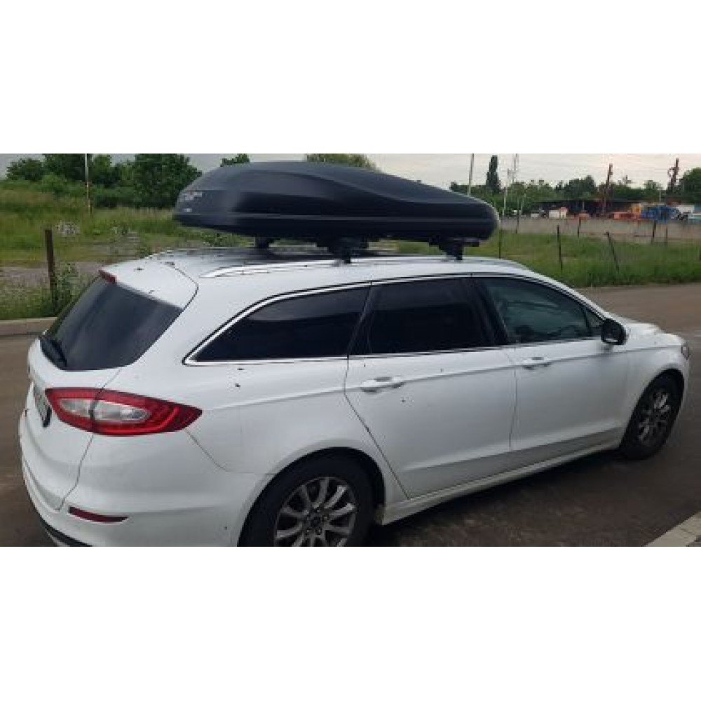 Автобокс Junior Altro 185x80x41cm с 70 mm крепежи, с двустранно отваряне с ключ, 460 литра - тъмносив гланц