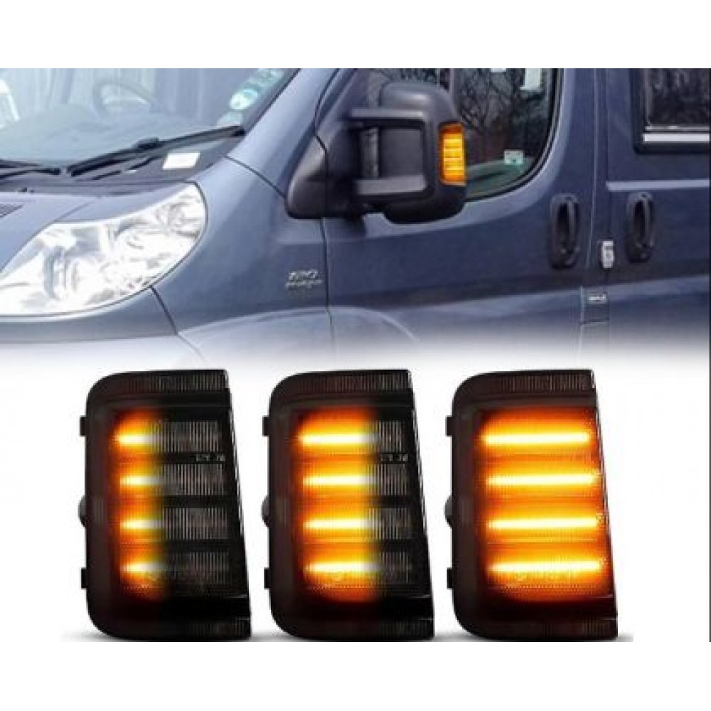 Диодни бягащи мигачи за огледала за  Fiat Ducato / Citroen Jumper / Promaster (2006-2019) - опушени