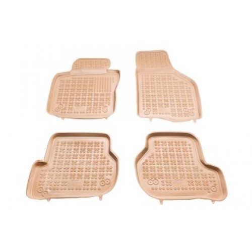 Гумени стелки за VW Golf 5 / Golf 6 / Jetta / Seat Leon (2004-2012) / Sirocco / Octavia 2 (2004-2013)  - тип леген бежови