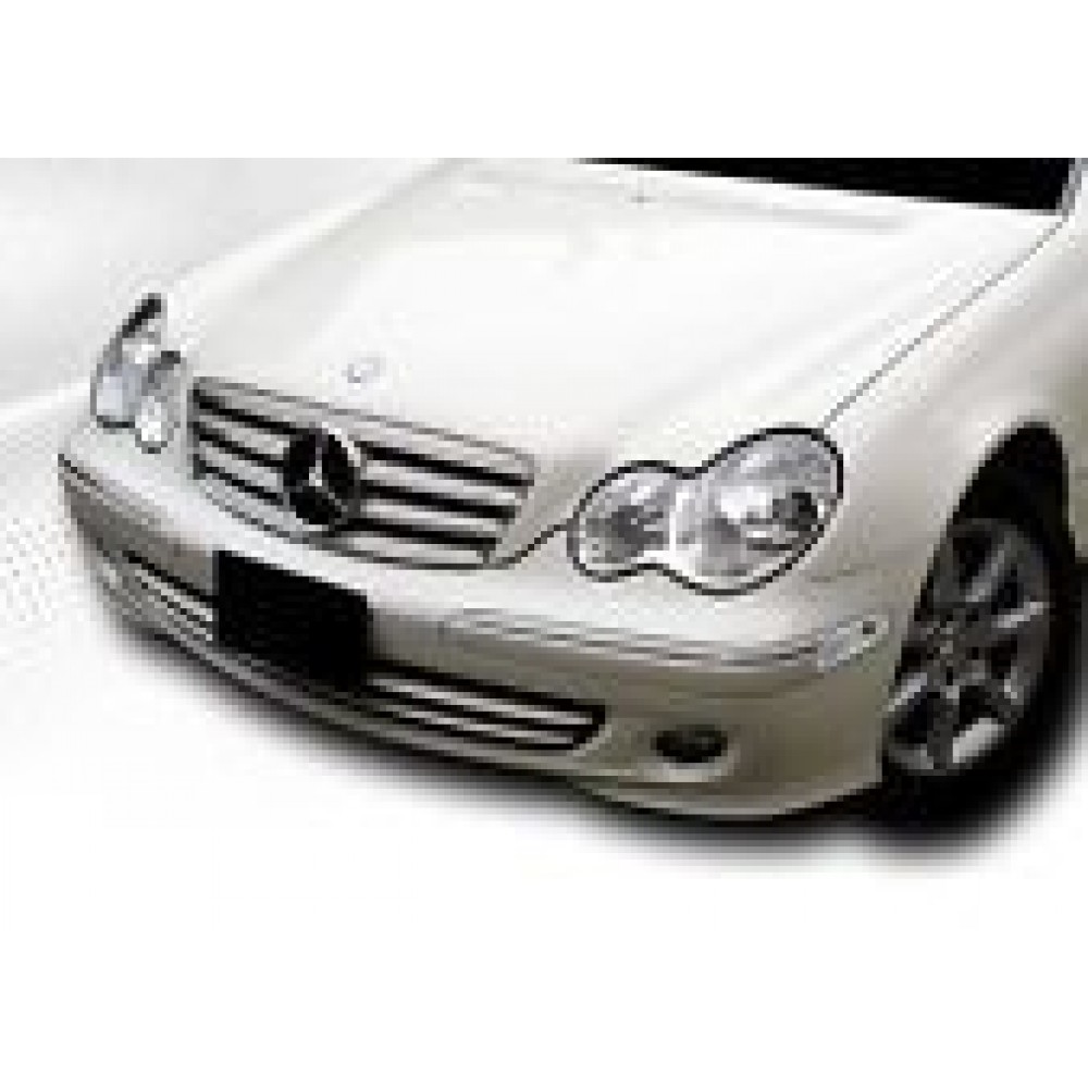 Решетка за Mercedes C203 Coupe (2000-2007) - 4 ребра хром