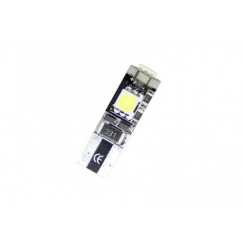 Лед крушки тип T10 с 3 SMD диода - Canbus 5000K
