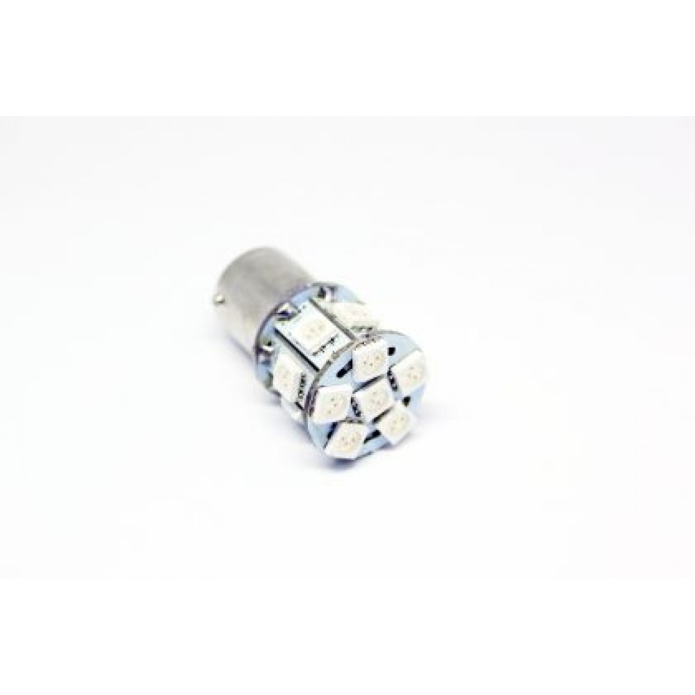 Диодна крушка тип BA15S с 13 SMD диода двойна светлина Червен