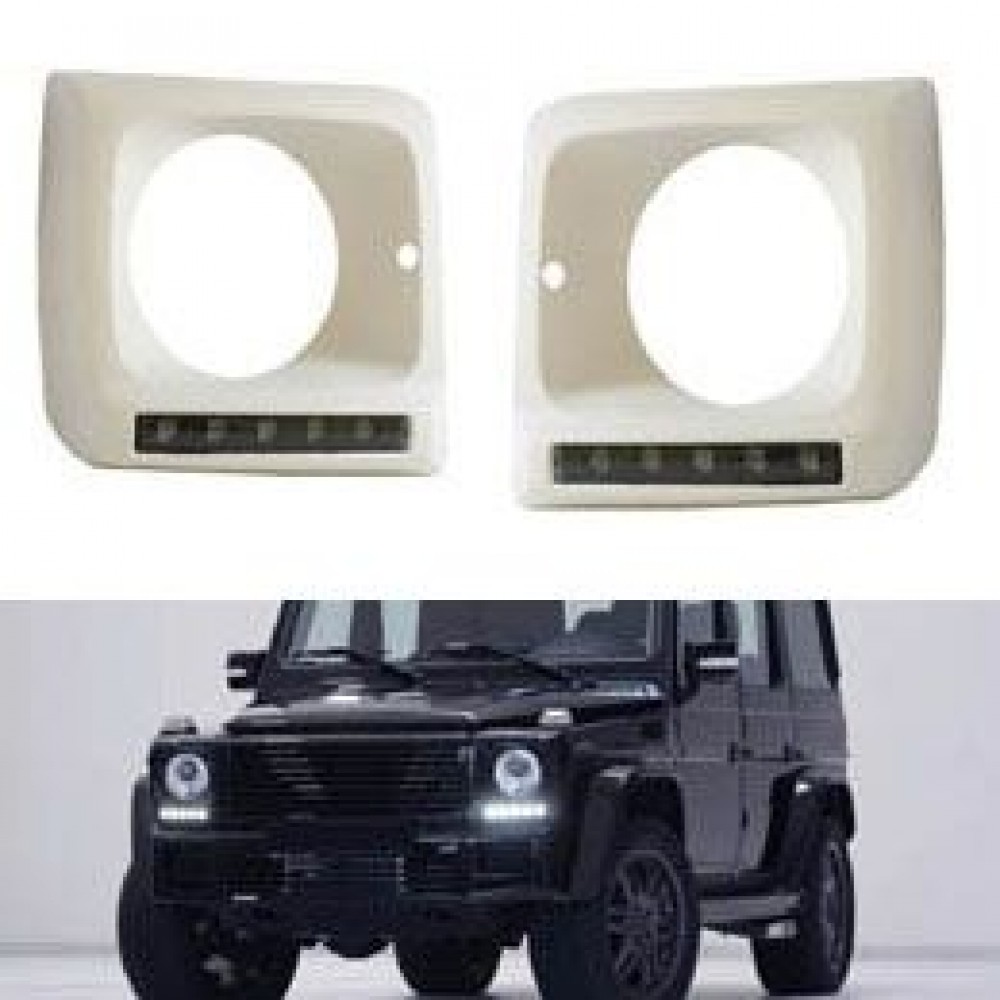 Дневни светлини за Mercedes W461 / W463 G-CLASS (1989-2010)  - сиви с опушени дневни светлини
