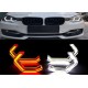Диодни Ангелски Очи  за BMW F30 - U-Design - с два цвята и функция мигач (бял и жълт)