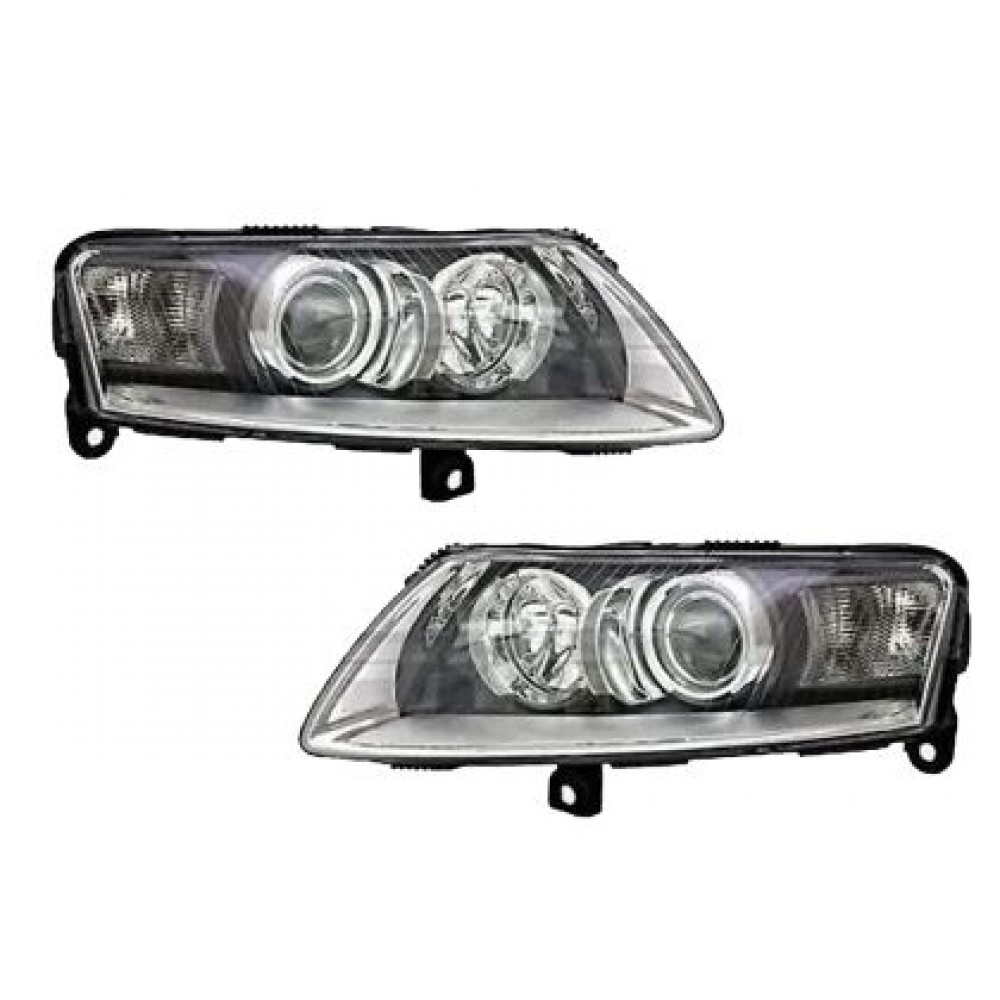 Кристални фарове  Angel Eyes AUDI A6 (2004-2007) - черни