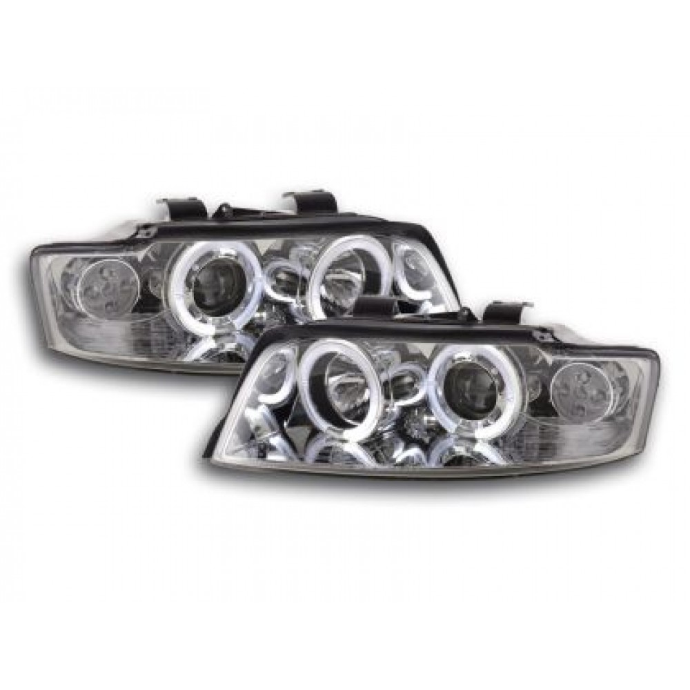 Кристални фарове  Angel Eyes AUDI A4 (2001-2004) - хром