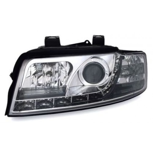 Кристални фарове за Audi A4 Dayline (2001-2004) - хром