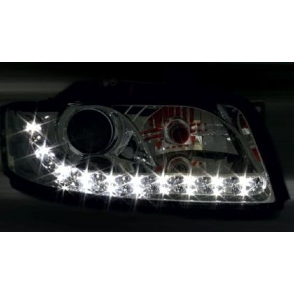 Кристални фарове за Audi A4 Dayline (2001-2004) - хром