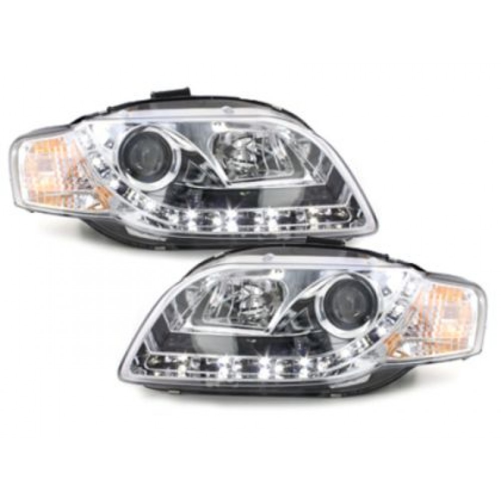 Кристални фарове  DAYLIGHTS AUDI A4 (2004-2008) - хром