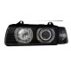 Кристални фарове  за BMW E36 Angel Eyes (1991-2000) 4d sedan - черни