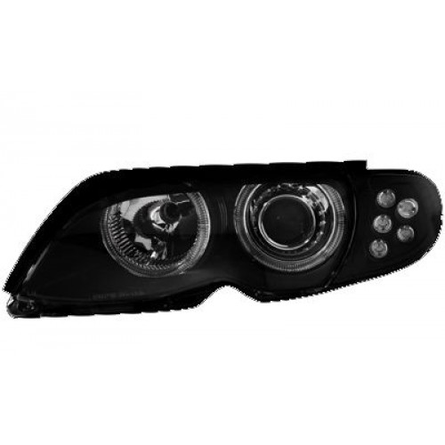 Кристални фарове  Angel Eyes BMW E46 седан (2001-2003) - черни
