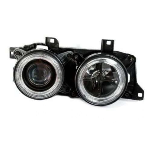 Кристални фарове за BMW E32 / E34 (89-95) - черни