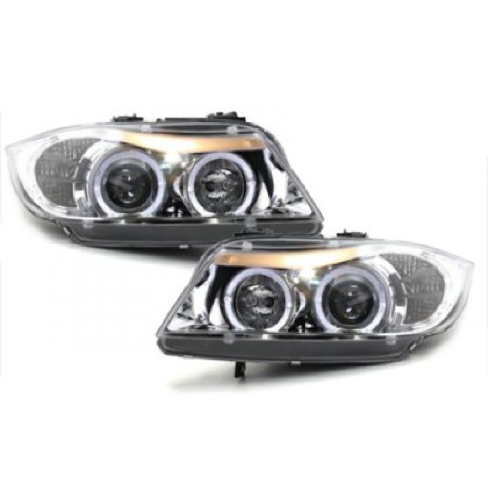Кристални фарове  Angel Eyes BMW E90  (05+) - хром