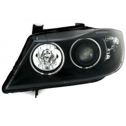 Кристални фарове  Angel Eyes BMW E90  (2005-2009) - черни