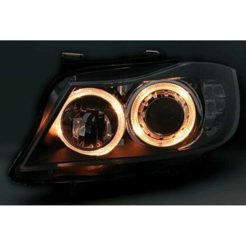 Кристални фарове  Angel Eyes BMW E90  (2005-2009) - черни