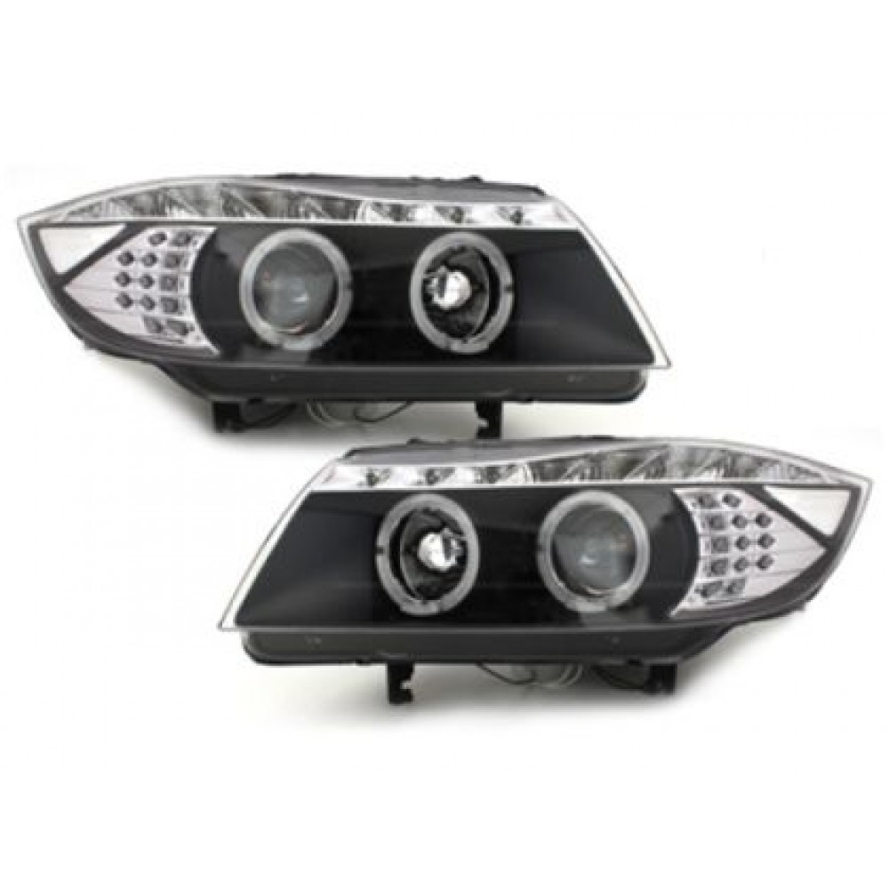 Кристални фарове  BMW E90  (2005-2008) - черни