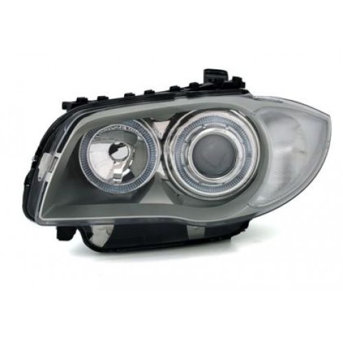 Кристални фарове за BMW E87 Angel Eyes (2004-2011) - хром