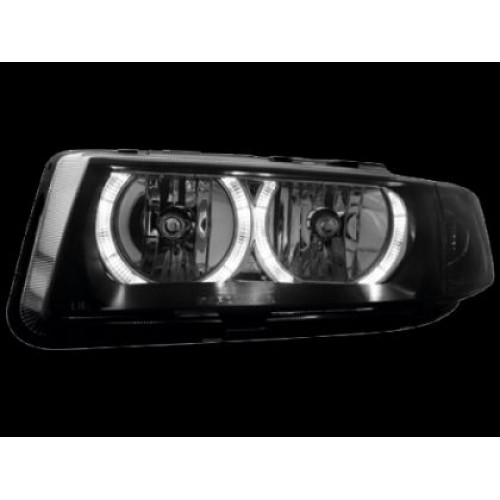 Кристални фарове Angel Eyes SEAT LEON / TOLEDO (99-04)- черни