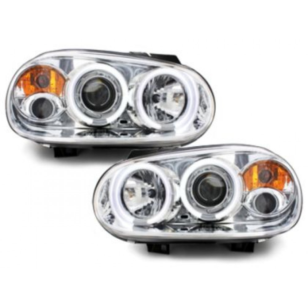 Кристални фарове  Angel Eyes GOLF IV  - хром