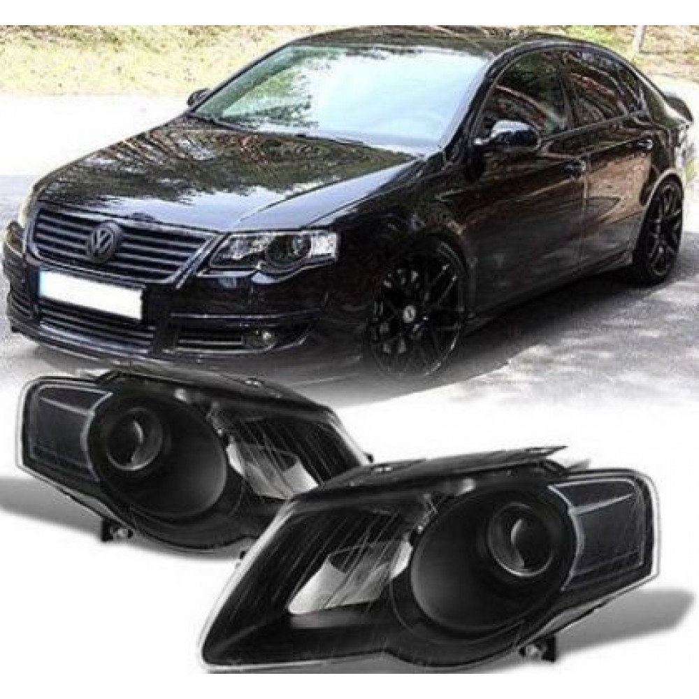 Кристални фарове за Passat Б6  (2005-2010)  - черни