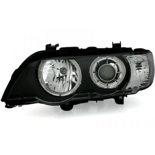 Кристални фарове Angel Eyes BMW X5 E53 (1999-2003) - черни