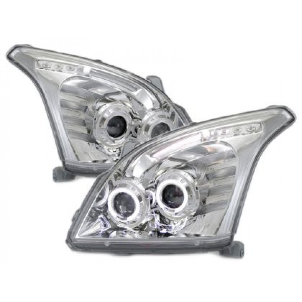 Кристални Фарове за Toyota Land Cruiser 120 (2003-2009) - хром